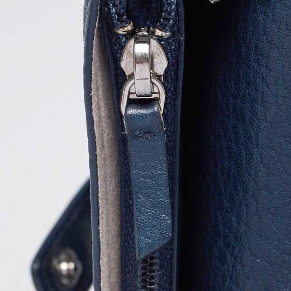 Chanel Dark Blue Goatskin Leather CC L-Double Wallet - Picture 5 of 8